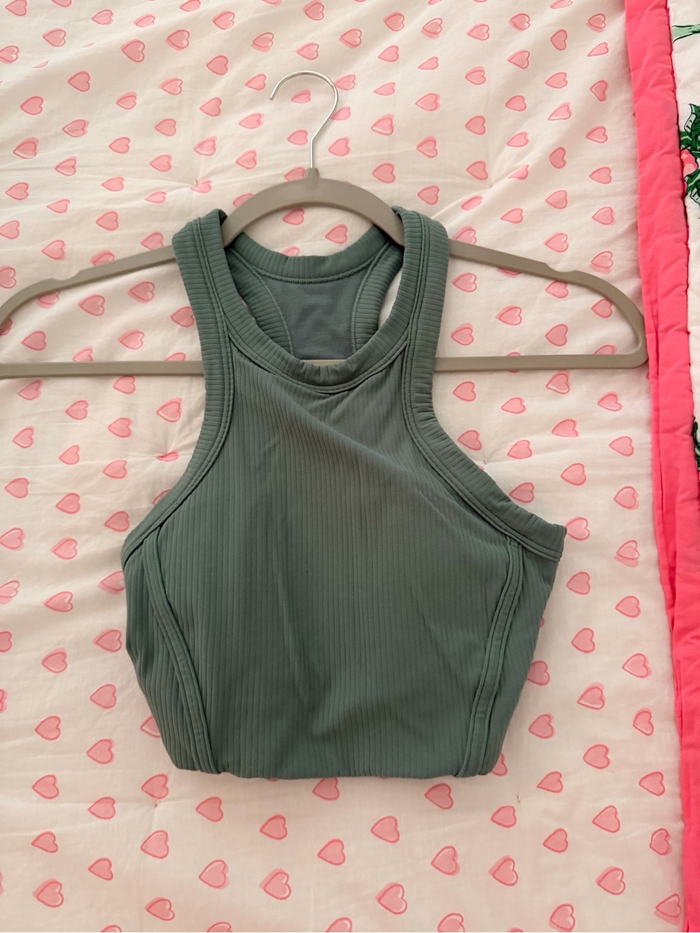 lululemon athletica Ribbed High Neck Tank Top in Sage Green